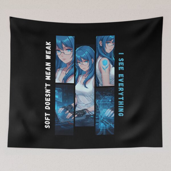 Item preview, Project Lyra: Blue Protocol | Cyberpunk Hacker Anime Girl designed and sold by Ahmed-G-Designs.