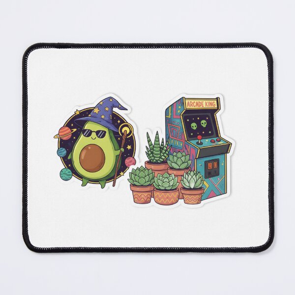 Item preview, Arcade King & Wizard Avocado – Neon Aesthetic Mix designed and sold by RETRO MAGIC SHOP.