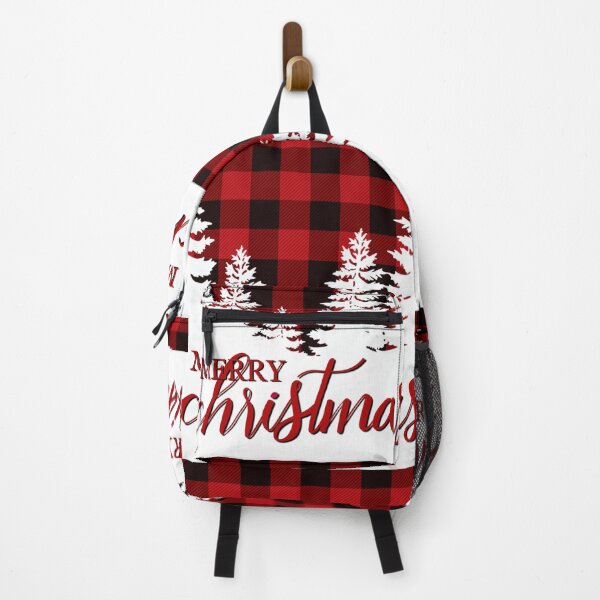 Item preview, Classic elegant holiday design Merry Christmas rustic red black plaid minimalist white pine trees designed and sold by hollycooper.