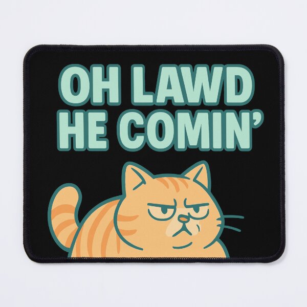 Item preview, Oh Lawd He Comin Cat Shirt – Funny Viral Cat Meme Tee designed and sold by WhiskerlyGfx.