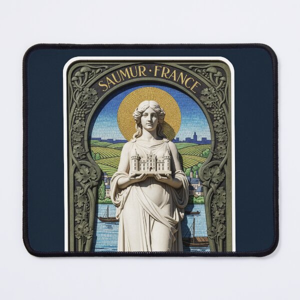 Item preview, Saumur France Art Nouveau Cathedral Mosaic - Vintage Mosaic Poster designed and sold by FrancophileFun.