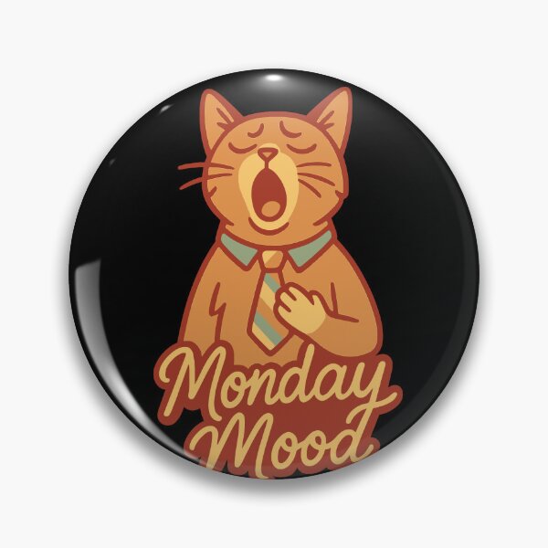 Item preview, Monday Mood Cat Shirt – Tired Relatable Cat Illustration Meme Tee designed and sold by WhiskerlyGfx.
