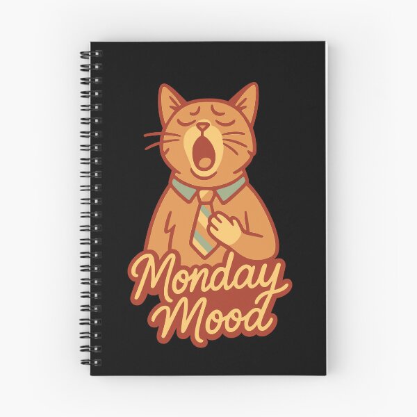 Item preview, Monday Mood Cat Shirt – Tired Relatable Cat Illustration Meme Tee designed and sold by WhiskerlyGfx.