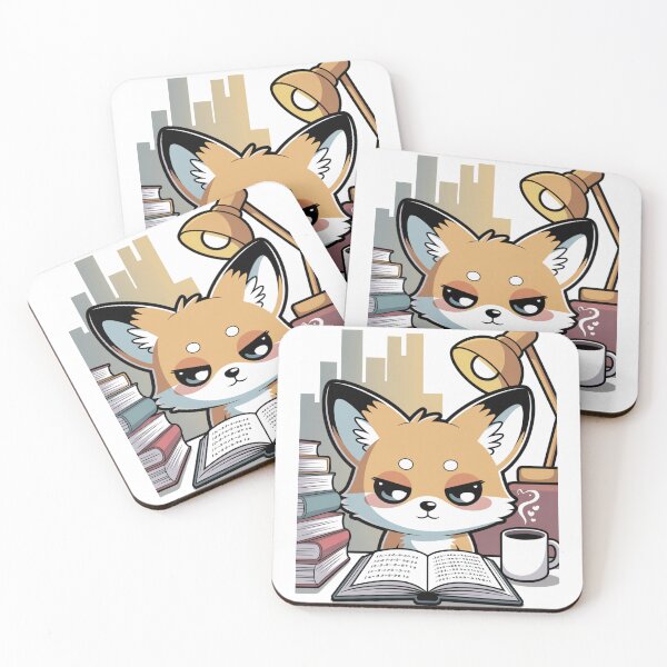 Item preview, Kawaii Study Coffee Fox designed and sold by McVrax.