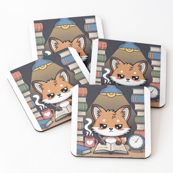 Item preview, Kawaii Study Coffee Fox designed and sold by McVrax.