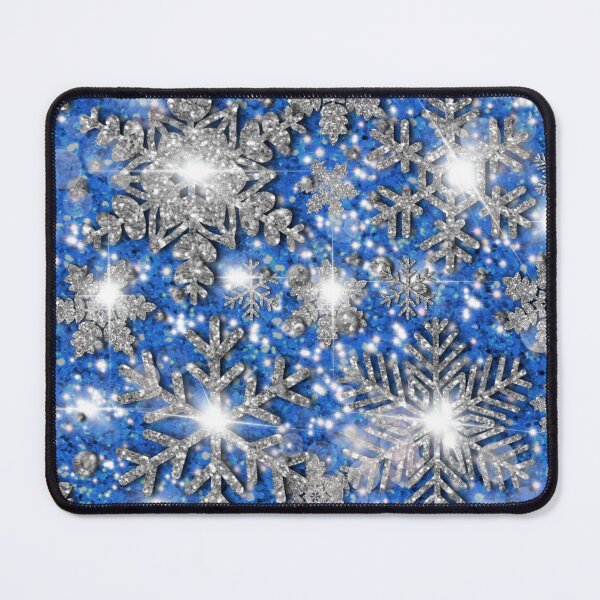 Item preview, Glittery blue silver white sparkling Christmas snowflakes frosty holiday pattern designed and sold by hollycooper.
