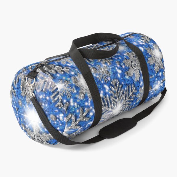 Item preview, Glittery blue silver white sparkling Christmas snowflakes frosty holiday pattern designed and sold by hollycooper.