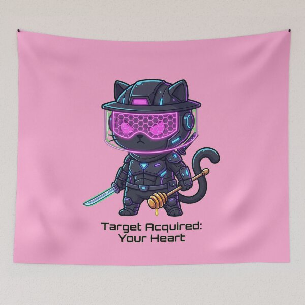 Item preview, Cyberpunk Ninja Cat Beekeeper - Sting of Valor designed and sold by Thaivi Design.