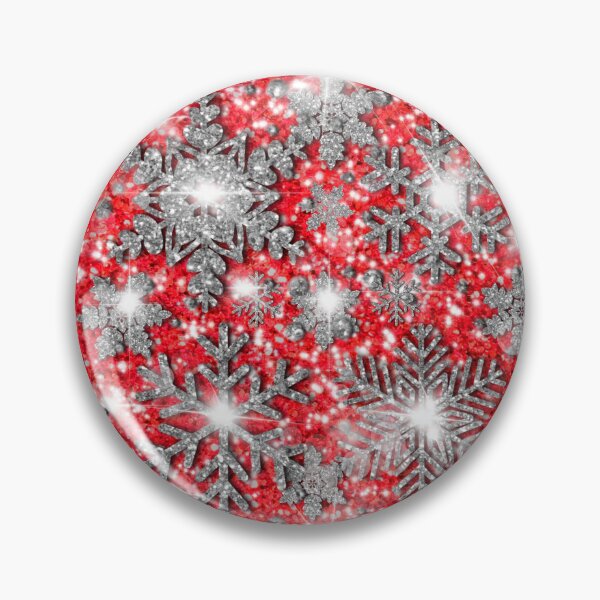 Item preview, Glittery red silver white sparkling Christmas snowflakes frosty holiday pattern designed and sold by hollycooper.