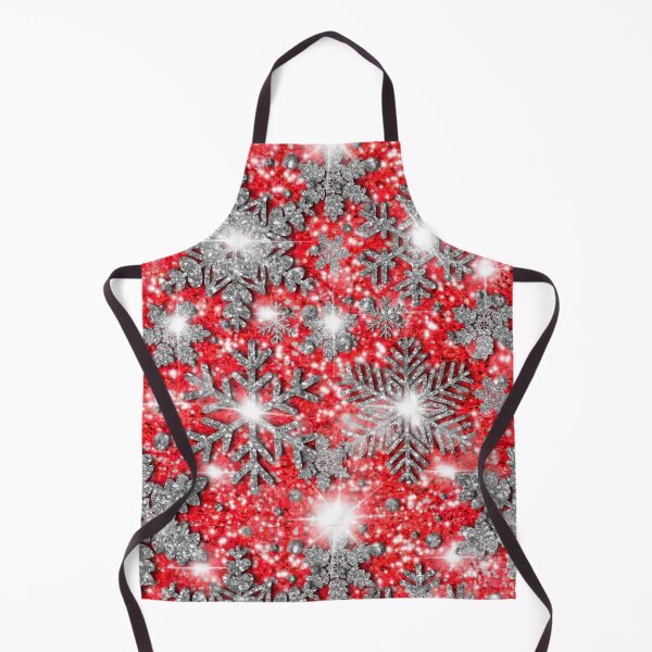 Item preview, Glittery red silver white sparkling Christmas snowflakes frosty holiday pattern designed and sold by hollycooper.