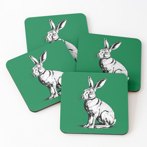 Item preview, Monochrome Hare Line Art – Dark Wildlife Illustration designed and sold by PAPIRO SIGLO XXI.