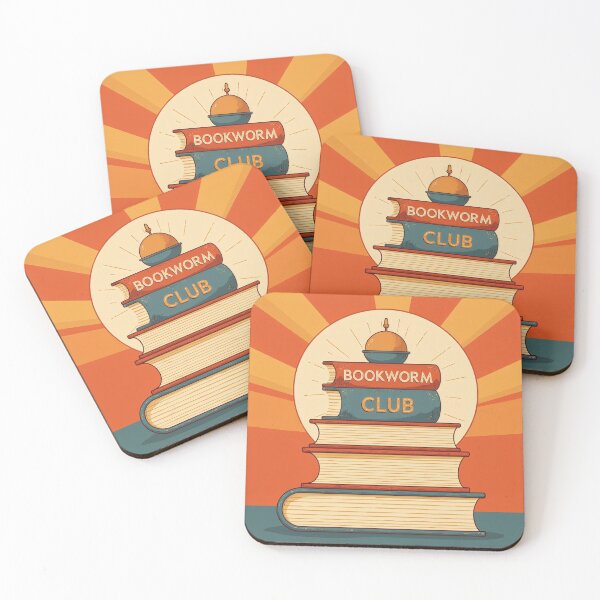 Item preview, Bookworm club logo with books stacked and sunburst design at a reading event designed and sold by SpaceartLilu.