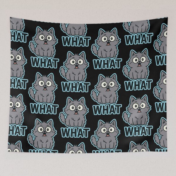 Item preview, WHAT Cat Shirt – Confused Wide-Eyed Cat Meme Tee designed and sold by WhiskerlyGfx.