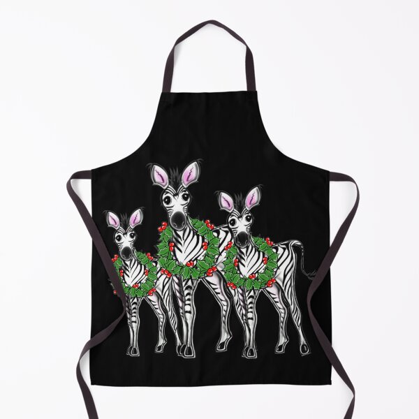 Item preview, Festive Christmas holiday zebras red green holly wreaths designed and sold by hollycooper.