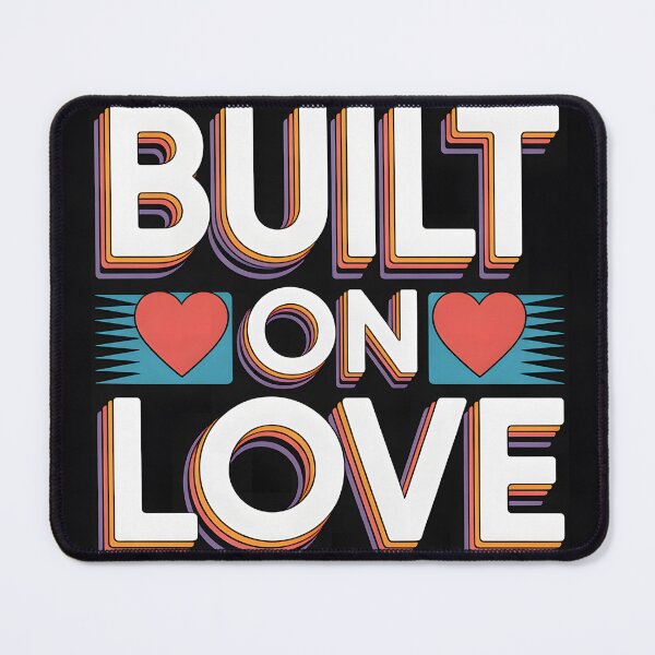 Item preview, Built for Love Romantic Design with Two Hearts on Black Background designed and sold by FreeFromDefault.