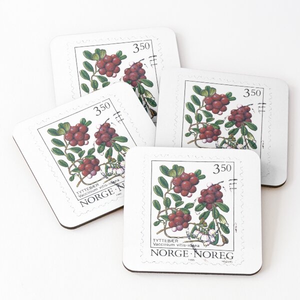 Item preview, Norge Lingonberry Vintage Postage Stamp designed and sold by red-amber65.