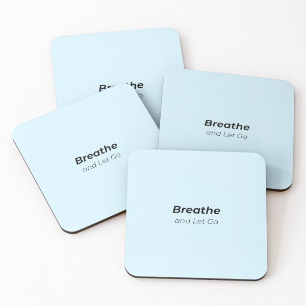 Item preview, Breathe And Let It Go | Calming Minimal Quote on Blue Background designed and sold by byRose&Shine.