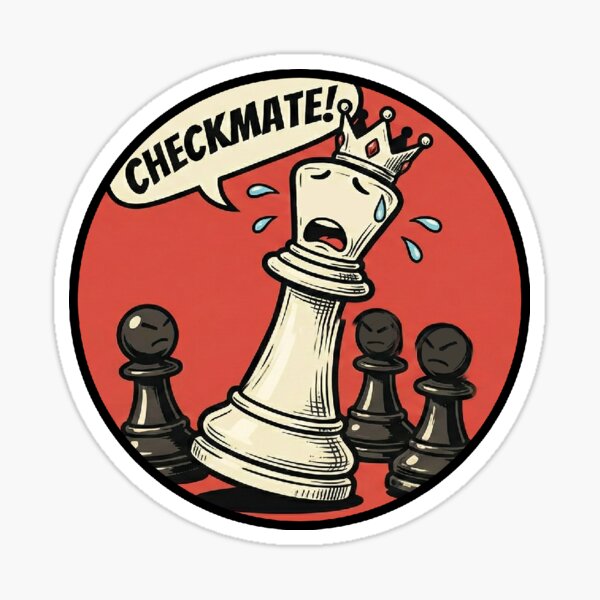 Pegatina Jaque Mate - Pegatina Divertida de Ajedrez