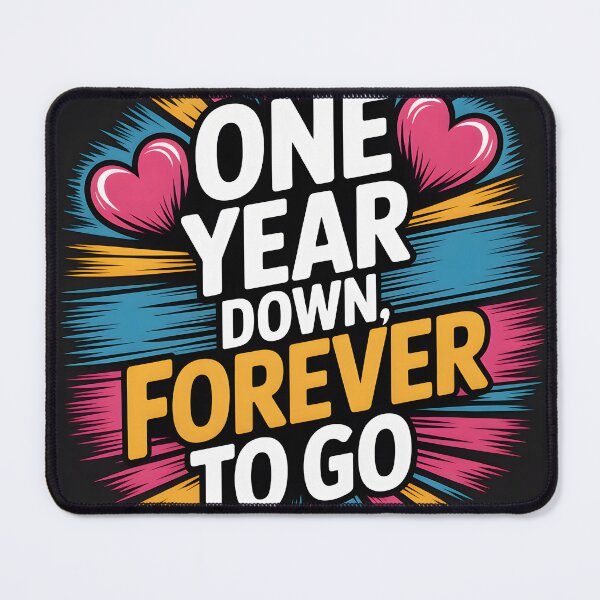Item preview, One Year Down Forever to Go Anniversary Love Design designed and sold by FreeFromDefault.