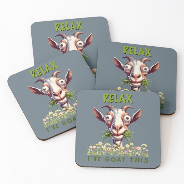 Item preview, Relax I’ve Goat This Sarcastic Goat Eating Grass designed and sold by Szpaku desart .