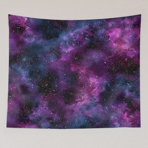 Item preview, Vibrant Purple Nebula Galaxy Background with Pink and Blue Cosmic Clouds and Stars designed and sold by DIGPROF.
