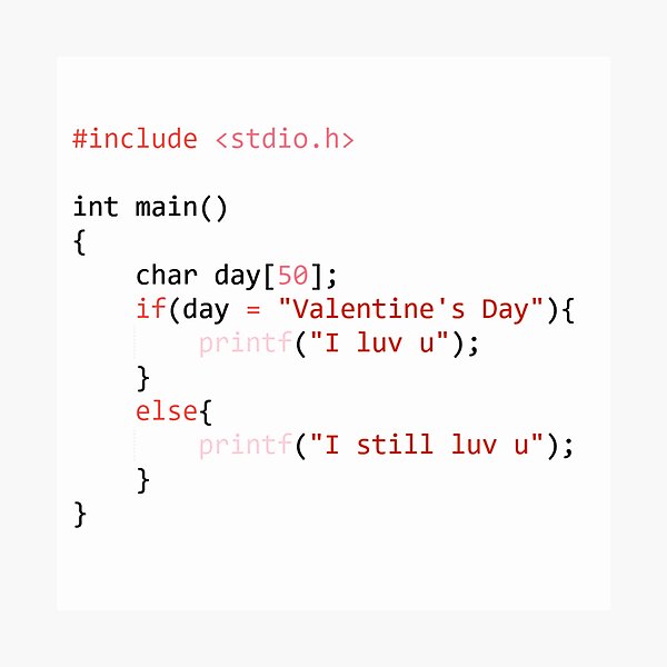 Item preview, C Programming Love Code - Conditional Love (I Still Luv U) designed and sold by LuvTech.