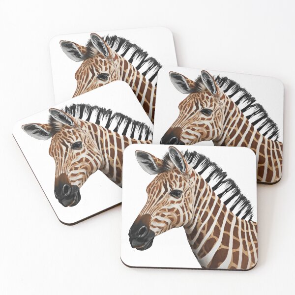 Item preview, Hybrid Stripe – Zebra with Giraffe Pattern Portrait designed and sold by FerryFineArt.