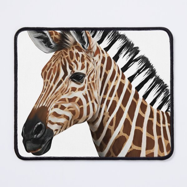 Item preview, Hybrid Stripe – Zebra with Giraffe Pattern Portrait designed and sold by FerryFineArt.