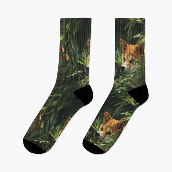 Item preview, A curious Shiba Inu exploring a bamboo forest, Dogs in Motion designed and sold by CDC40.