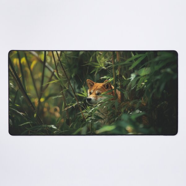 Item preview, A curious Shiba Inu exploring a bamboo forest, Dogs in Motion designed and sold by CDC40.