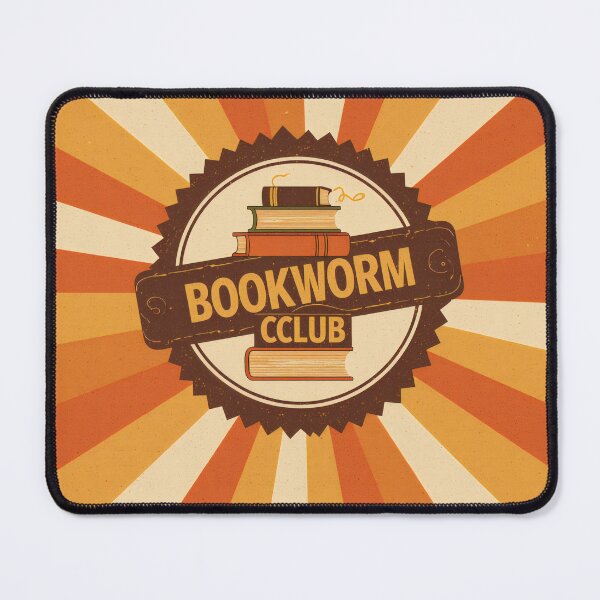 Item preview, Copy of Bookworm club logo with books stacked and sunburst design at a reading event designed and sold by SpaceartLilu.