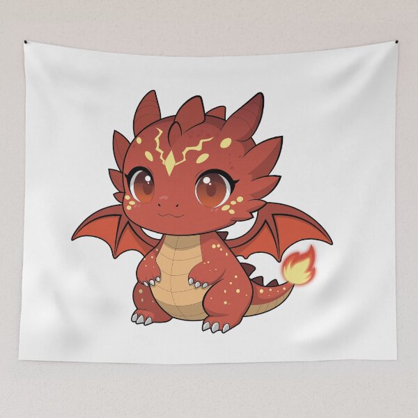 Item preview, Cute Chibi Fire Dragon – Kawaii Baby Dragon designed and sold by RyanBelandres.