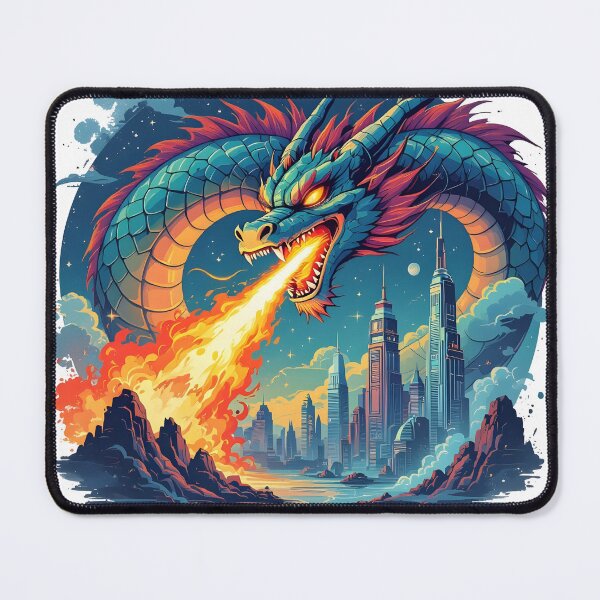 Item preview, Neon Heat - 80s Retro-Futuristic Dragon designed and sold by Wolfdragon Werks.