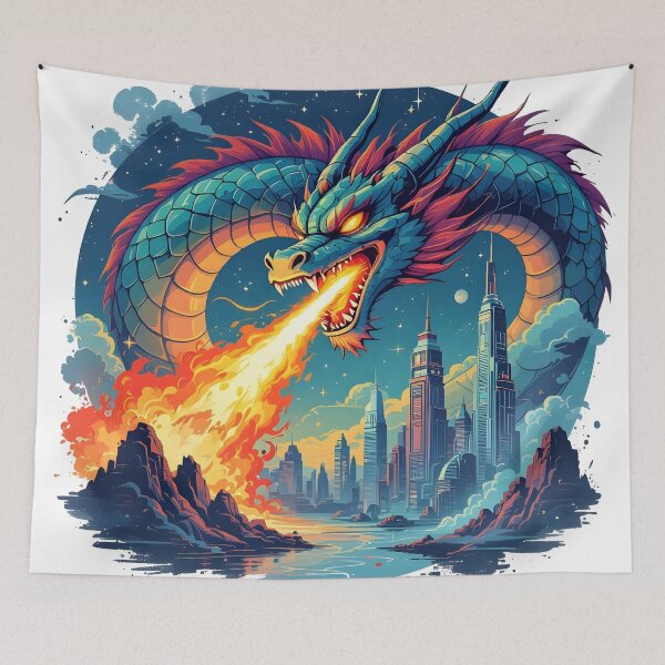 Item preview, Neon Heat - 80s Retro-Futuristic Dragon designed and sold by Wolfdragon Werks.