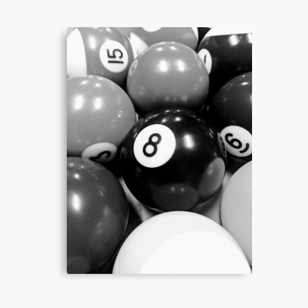 Item preview, black and white pool balls with 8 ball (billiards) designed and sold by kmd1221.
