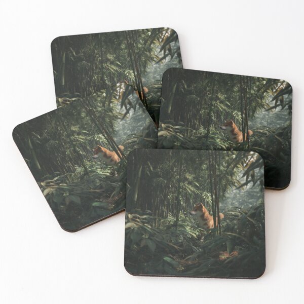 Item preview, A curious Shiba Inu exploring a bamboo forest, Dogs in Motion designed and sold by CDC40.