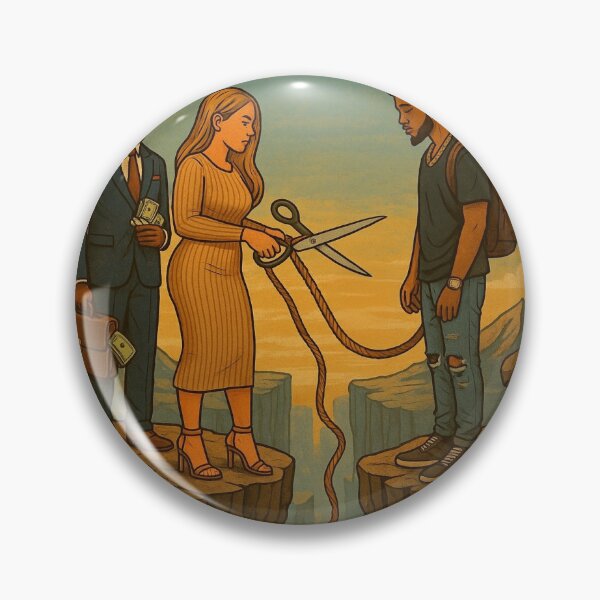 Item preview, Cutting Toxic Ties - Surrealist Illustration about Choices and Liberation designed and sold by ARTGENERATESART.