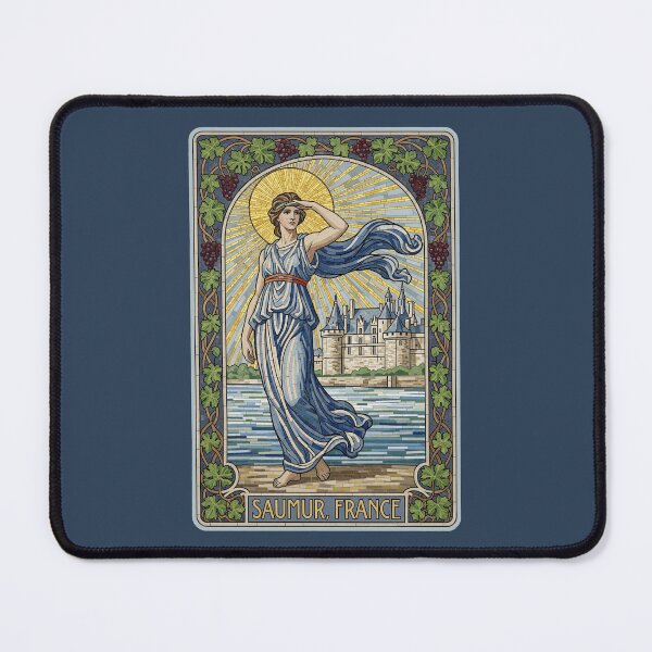 Item preview, Saumur France Art Nouveau Mosaic - Chateau de Saumur Travel Poster designed and sold by FrancophileFun.