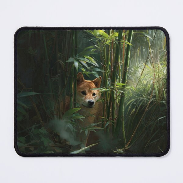Item preview, A curious Shiba Inu exploring a bamboo forest, Dogs in Motion designed and sold by CDC40.