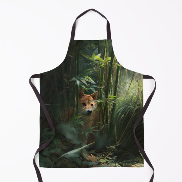 Item preview, A curious Shiba Inu exploring a bamboo forest, Dogs in Motion designed and sold by CDC40.
