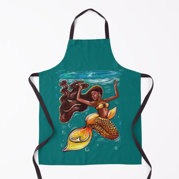 Item preview, Mermaid underwater - orange tail with and Afro hair relaxing designed and sold by Artonmytee.