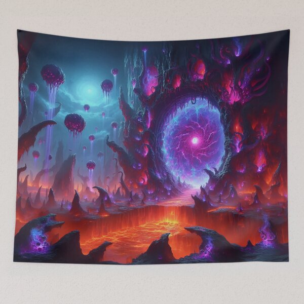 Item preview, Portal to Hell - Obsidian Gateway & Magma Ocean Fantasy designed and sold by TheRichGallery.