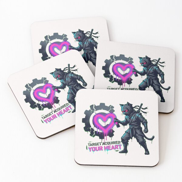 Item preview, Ninja Cat Vandal: Neon Heart Rebellion Street Art designed and sold by Thaivi Design.