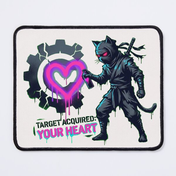 Item preview, Ninja Cat Vandal: Neon Heart Rebellion Street Art designed and sold by Thaivi Design.