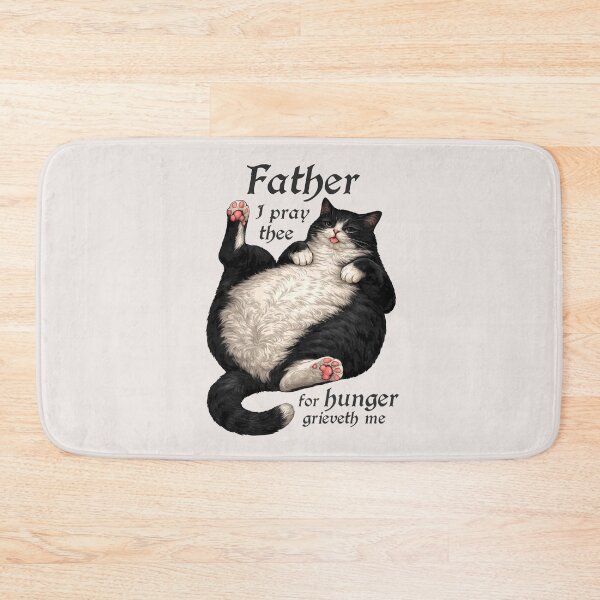 Item preview, Tuxedo Cat Dad Funny Hungry Round Cat Meme Shirt BLACK FONT designed and sold by Ineli.