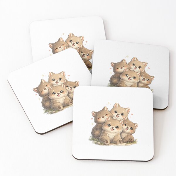 Item preview, The Wombats Kawaii Art – Cute Wombat Friends Illustration, Adorable Australian Animal Cartoon designed and sold by Paws-nd-Prints.