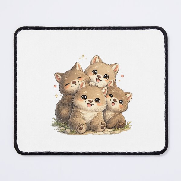 Item preview, The Wombats Kawaii Art – Cute Wombat Friends Illustration, Adorable Australian Animal Cartoon designed and sold by Paws-nd-Prints.