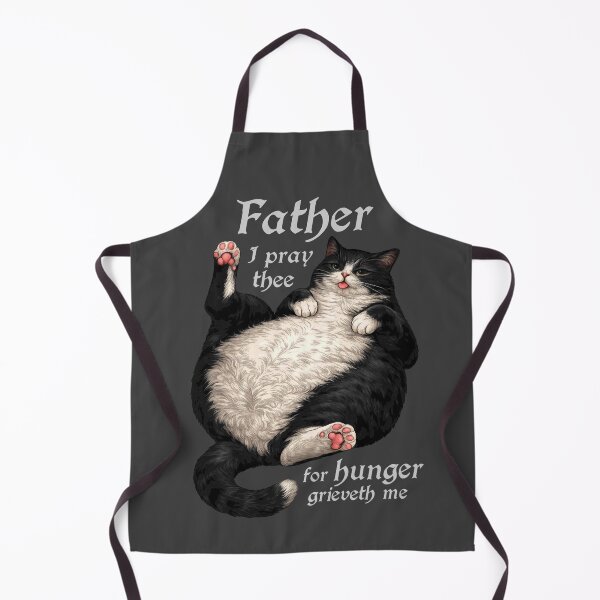 Item preview, Tuxedo Cat Dad Funny Hungry Round Cat Meme Shirt WHITE FONT designed and sold by Ineli.
