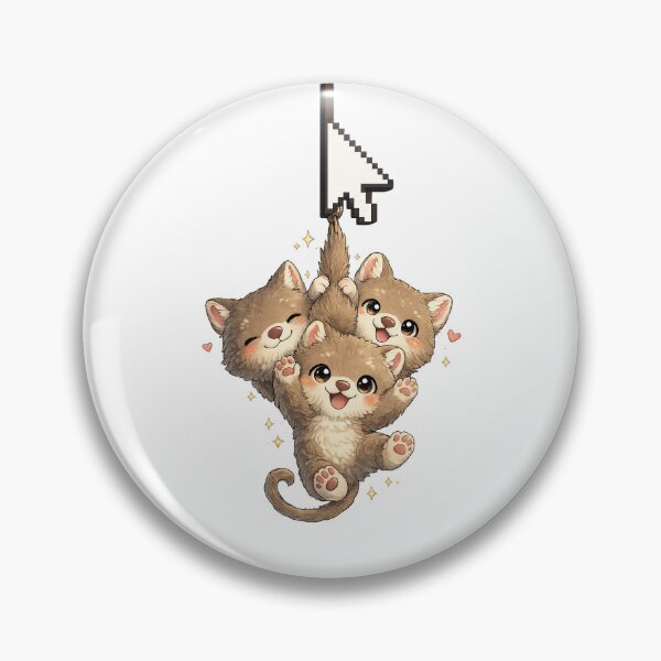 Item preview, Cursor Kawaii Art – Cute Monkey Hanging from Computer Cursor, Funny Internet Cartoon Illustration designed and sold by Paws-nd-Prints.