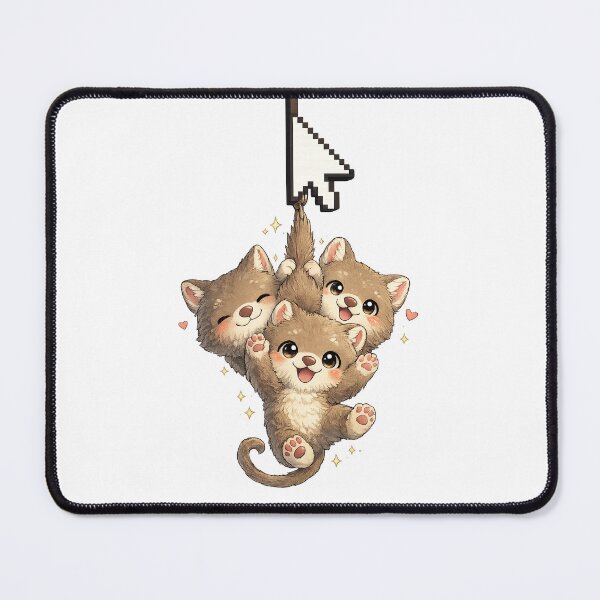 Item preview, Cursor Kawaii Art – Cute Monkey Hanging from Computer Cursor, Funny Internet Cartoon Illustration designed and sold by Paws-nd-Prints.